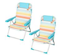 Aktive pack 2 sillas plegables camping deluxe 48x60x90 cm multicolor 5 posiciones con respaldo