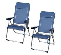 Aktive pack 2 sillas plegables playa 48x65x110 cm azul 4 posiciones