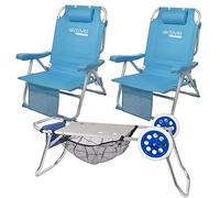 AKTIVE Pack 2 Sillas plegables tipo mochila mas Carro de playa plegable convertible en mesa
