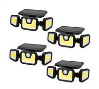 Aktive pack 4 apliques solares led con sensor de movimiento, 350 lúmenes y 3 modos de iluminación