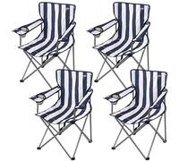AKTIVE Pack 4 sillas camping 45x47x82 cm rayas marineras (85571)