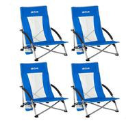 Aktive pack 4 sillas plegables playa 50x51x67 cm azul con bolsillo 55 cm