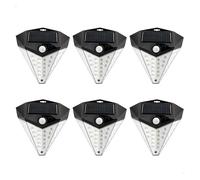 Aktive pack 6 apliques led solares con sensor de movimiento, 80 lúmenes y 3 intensidades 15 cm