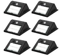 AKTIVE - Pack 6 luces, Apliques solares exterior LED, iluminación exterior solar, impermeable, Luz con sensor de movimiento, , botón ON/OFF, incluye 1 pila recargable
