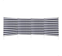 AKTIVE 52786- Paravientos 4 paneles rayas azules, 3.2 x 2.5 x 1.24 m, Azul y Blanco