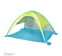 AKTIVE Tienda Playa Pop up, Azul y Verde, 175x150x105 cm, Revestimiento Plateado, UV50, Incluye 4 piquetas, Poliéster, Paravientos Plegable, Bolsa Transporte, Refugio Pesca (62532)