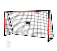 AKTIVE 54307 Portería de fútbol de Acero, Estructura Desmontable, Fácil de Montar, 300x90x160 cm, con Red de poliéster, Incluye 7 piquetas para fijación, Resistente y Ligera, óptimo para Entrenar