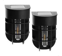 AKTIVE Set 2 apliques solares LED 6 lúmenes, Iluminación solar exterior, Luz cálida para jardín y terraza, Sensor de luz, Botón ON/OFF, Carga solar, IP44, Autonomía 8h, Instalación sin cables (61576)