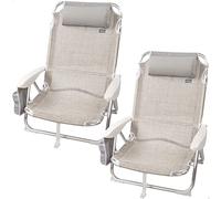 AKTIVE Set 2 Sillas Pleg Alu 4pos 51x45x76cm C/cojin-ibiza