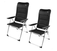 Aktive set 2 sillas plegables y multiposición c/acolchado negro respaldo alto