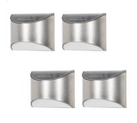 AKTIVE Set de 4 apliques solares LED, Luz blanca 5-10 lúmenes, acero inoxidable, Para pared, Resistente al agua IP44, Autonomía hasta 8 horas, Iluminación exterior para terraza y balcón (61581)
