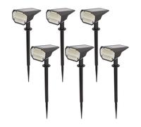 Aktive set 6 balizas solares led luz cálida con 2 intensidades 5-10 lúmenes 11 cm