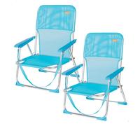 Aktive set de 2 sillas plegables de playa 44x40x72 cm azul con asa