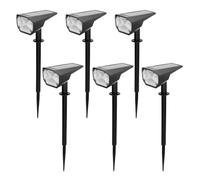 Aktive set de 6 balizas solares led luz fija y de colores 5-10 lúmenes 37 cm