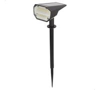 AKTIVE Set de 6 Balizas solares LED para jardín, Luz cálida con 2 intensidades, 5-10 Lúmenes, Protección IP24, Hasta 8 horas de luz, Instalación en suelo con baliza o pared, Iluminación jardín (61584)