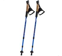 AKTIVE Set x2 Bastones Extensibles Senderismo telescópicos, Bastón trekking aluminio, mango acolchado, extensible de 67 a 135 cm, disponible en azul y negro, Sports, Negro o azul (52820)