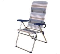 AKTIVE Silla alta de playa, Silla exterior, Silla con respaldo reclinable, 47x66x108 cm, altura del asiento 42 cm, asa para transportar, tacos antideslizantes, (62602)