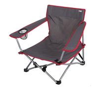 AKTIVE Silla camping plegable, 49x46x60 cm, Asiento bajo, Posavasos, Topes antivuelco, Soporta 110 kg, Estructura acero, Tejido poliéster, Asa de hombro, Plegado acordeón, Sillas plegables (63060)
