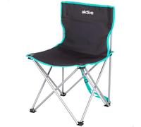 AKTIVE Silla Camping Plegable, Negro, 43x43x71 cm, Estructura Acero, Tejido poliéster, Topes antivuelco, Soporta máx. 110 kg, Asa de Transporte, Sillas Exterior (63181)
