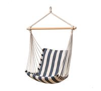 Aktive silla colgante 90x55x125 cm a rayas con soporte de madera 110 cm