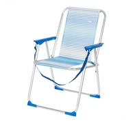 Aktive silla de playa alta plegable rayas azul c/asa de hombro