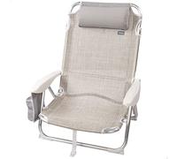Aktive silla plegable multiposición beige c/cojín y bolsillo