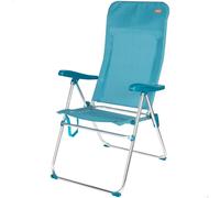 AKTIVE Silla de Playa Plegable, 5 Posiciones, Color Azul, Mide 47x67x110 cm, Soporta 110 kg, Topes antivuelco, Asas de Transporte, Sillas Respaldo reclinable (62468)