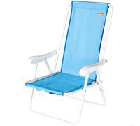 AKTIVE Silla de Playa Plegable Azul Marino, 44x40x81 cm, Diseño Tipo Mochila, con Bolsillo de Red, Estructura de Acero, Tejido poliéster, hasta 110 kg (62507)
