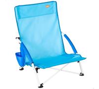 AKTIVE Silla de Playa Plegable Azul Marino con Bolsillo Lateral, Estructura de Acero, Ligera y fácil de Transportar, para Playa y Camping (62505)