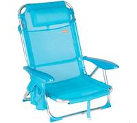 AKTIVE Silla de Playa Plegable, Color Azul, Mide 51x45x76 cm, Multiposición, 4 Posiciones, Textileno y Aluminio, Peso soportado 110 kg, Asa Transporte, Sillas Plegables Acolchadas (62692)