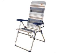 AKTIVE Silla alta de playa, Silla exterior, Silla con respaldo reclinable, 47x66x108 cm, altura del asiento 42 cm, asa para transportar, tacos antideslizantes, (62602)