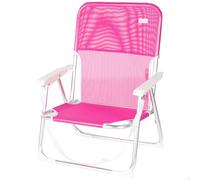 AKTIVE Silla de Playa Plegable, Fucsia, Textileno y Aluminio, 44x40x72 cm, 1.87 kg, Transpirable, con Asa de Transporte