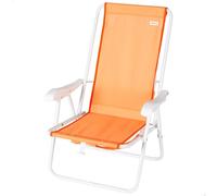 AKTIVE Silla de Playa Plegable Naranja, 44x40x81 cm, Diseño Tipo Mochila, con Bolsillo de Red, Estructura de Acero, Tejido poliéster, hasta 110 kg (62506)