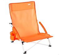 AKTIVE Silla de Playa Plegable Naranja con Bolsillo Lateral, Estructura de Acero, Ligera y fácil de Transportar, para Playa y Camping (62504)