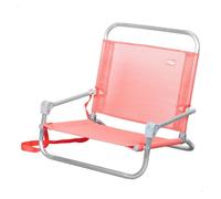 AKTIVE Silla Plegable Playa, Acampada, 46x44x49 cm, Coral, Asiento bajo, Sin Tubo Delantero, Soporta 110 kg, Asa Hombro de Transporte, Estructura Aluminio, Sillas Camping Plegables Ligeras (62676)