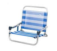 AKTIVE Silla plegable playa, acampada, 46x44x49 cm, Marinera, Asiento bajo, Sin tubo delantero, Soporta 110 kg, Asa hombro de transporte, Estructura aluminio, Sillas camping plegables ligeras (62677)