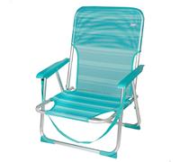 Aktive - Silla de playa plegable, posición fija, topes antivuelco, estructura aluminio, tejido textileno, asa transporte de hombro, sillas plegables, silla plegable camping, jardín