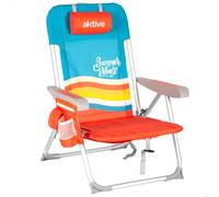 AKTIVE Silla Playa Plegable, Multicolor, 48x58x76 cm, Multiposición (62509)
