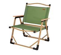 AKTIVE Silla Plegable Camping, Glamping, Color Verde, Topes antivuelco, 47x45x62 cm, Soporta 110 kg, Tejido poliéster, Estructura Acero, Reposabrazos Madera, Sillas Plegables (63067)