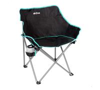 AKTIVE Silla Plegable de Camping 50x47x74 cm con Posavasos, Estructura de Acero Resistente, Ligera y fácil de Transportar, Incluye Bolsa de Transporte, para Camping, Playa y montaña (63125)