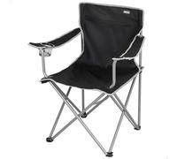 AKTIVE Silla Plegable Camping, Estructura Acero, Asiento poliéster, portavasos Integrado, Sistema antivuelco, soporta 100 kg, Plegable y Portátil, Negra (63160)
