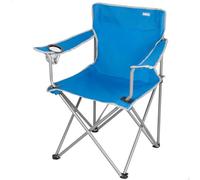 AKTIVE Silla Plegable Camping, Estructura Acero, Asiento poliéster, Portavasos Integrado, Sistema antivuelco, Soporta 100 kg, Plegable y portátil, Azul (63159)