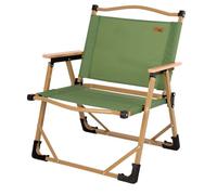 AKTIVE Silla Plegable Camping, Glamping, Color Verde, Topes antivuelco, 47x45x62 cm, Soporta 110 kg, Tejido poliéster, Estructura Acero, Reposabrazos Madera, Sillas Plegables (63067)