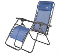 AKTIVE Silla Plegable, Gravedad Cero, Azul, con cojín y reposapiés, Cómoda y Resistente, Antivuelco, Acero y textileno, Máximo 110 kg, Jardín, Camping, Tumbonas Plegables para Exterior (61143)