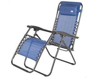AKTIVE Silla Plegable, Gravedad Cero, Azul, con cojín y reposapiés, Cómoda y Resistente, Antivuelco, Acero y textileno, Máximo 110 kg, Jardín, Camping, Tumbonas Plegables para Exterior (61143)