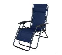 AKTIVE Silla Plegable, Gravedad Cero, Azul, con cojín y reposapiés, Cómoda y Resistente, Antivuelco, Acero y textileno, Máximo 110 kg, Jardín, Camping, Tumbonas Plegables para Exterior (61143)