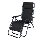 Aktive silla plegable jardín gravedad cero negro 2 posiciones