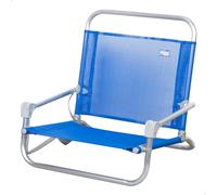 AKTIVE Silla plegable playa, acampada, 46x44x49 cm, Azul, Asiento bajo, Sin tubo delantero, Soporta 110 kg, Asa hombro de transporte, Estructura aluminio, Sillas camping plegables ligeras (62678)