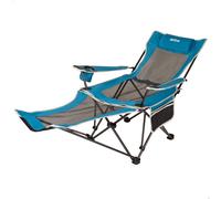 AKTIVE 63001 - Tumbona Plegable Camping, Silla Tumbona con Almohada y Posavasos, Capacidad 1 Persona, soporta 150kg, Tumbona jardín Exterior antivuelco
