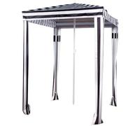 AKTIVE Sombrilla de Playa 2 en 1, Carpa Playa, Rayas Blanco y Negro, Mide 145x145 cm, Altura Ajustable 145-210 cm, Protección UV50, Revestimiento Plateado, Funda Transporte (62499)